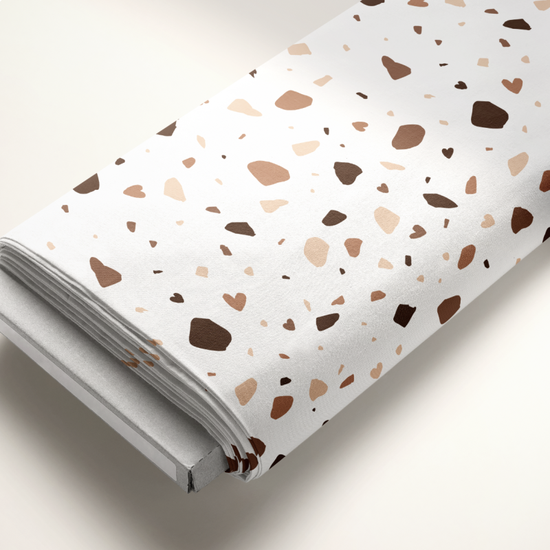 Valent&iacute;n BROWN - srdiečkov&eacute; terrazzo