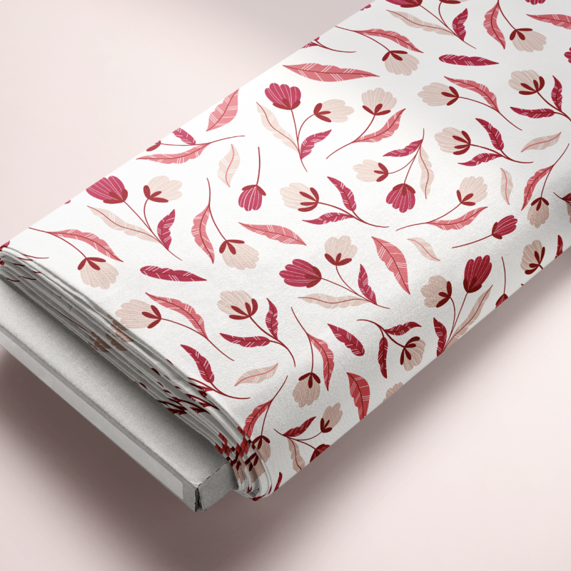 Valent&iacute;n MAGENTA - l&uacute;čne kvety na bielom