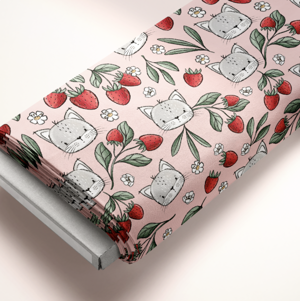 Mačka MICA a jahody